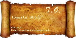Tomsits Ottó névjegykártya